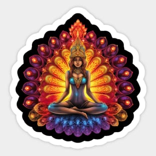 Meditation Chakra Infused Mushroom Sticker